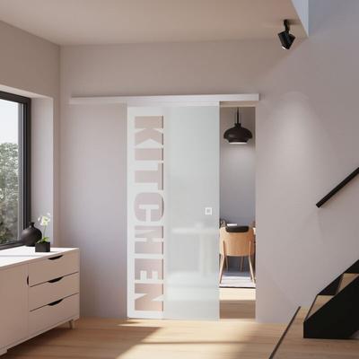 Schiebetür Glastür Zimmertür Glasschiebetür kitchen 755 x 2035 Softstop - Quadratgriff Image
