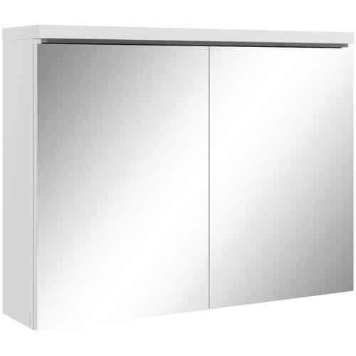 Badplaats - Spiegelschrank Paso 80cm Weiß - Schrank Spiegelschrank Spiegel Badezimmer Badmöbel Set