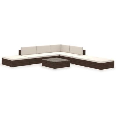 Vidaxl - 8-tlg. Garten-Lounge-Set mit Auflagen Poly Rattan Braun Image