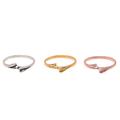 Dog Bones,'3 Gold, Rose Gold Plated, and Sterling Silver Band Rings'