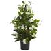 Charlton Home® 24" Artificial Flowering Plant in Pot Silk/Plastic/Stone in Gray | 24 H x 12 W x 12 D in | Wayfair BCD5FAB755D544CE9FE1EEE29DC9ACDC