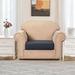 Winston Porter Stretch Textured Grid Box Cushion Armchair Slipcover Polyester in Gray | 9 H x 27.5 W x 25 D in | Wayfair