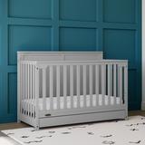 Graco Hadley 5-in-1 Convertible Crib w/ Storage Wood in Gray | 39.84 H x 54.88 W in | Wayfair 04521-70F