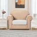 Winston Porter Stretch Textured Grid Box Cushion Armchair Slipcover Polyester in Gray | 9 H x 27.5 W x 25 D in | Wayfair