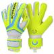 Renegade GK Vulcan Surge Goalie Gloves with Pro-Tek Finger Spines | 3.5+3mm Hyper Grip & 4mm Duratek | Neon Yellow & Blue Football Goalkeeper Gloves (Size 7, Youth, Roll-Neg Hybrid Cut, Level 3)