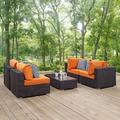 Convene 5 Piece Outdoor Patio Sectional Set EEI-2356-EXP-ORA-SET