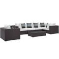 Convene 7 Piece Outdoor Patio Sectional Set - East End Imports EEI-2350-EXP-WHI-SET