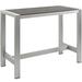 Shore Outdoor Patio Aluminum Rectangle Bar Table EEI-2253-SLV-GRY