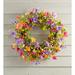 Plow & Hearth Floral Wreath Wall Decor Metal in Gray/Indigo/Yellow | 24 H x 24 W in | Wayfair 58B56