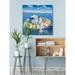 Wade Logan® Chilling at the Beach by Parvez Taj - Wrapped Canvas Painting Print Canvas in Blue/Gray/White | 18 H x 18 W x 1.5 D in | Wayfair