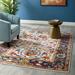 Blue/Orange 47 x 0.5 in Area Rug - Success Anisah Distressed Floral Vintage 5x8 Area Rug in Gray, Ivory, Yellow, Orange by Modway Polypropylene | Wayfair
