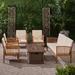 Longshore Tides Brice Outdoor 7 Piece Sofa Seating Group w/ Cushions Wood in Brown | 33.25 H x 77.75 W x 27.75 D in | Wayfair