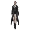 Punk Rave Coffee Steampunk Gothic Leather Fingerless Gloves for Men L