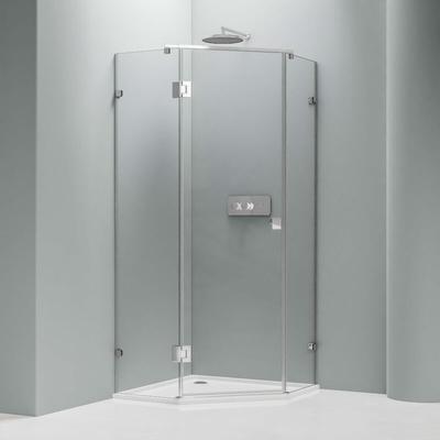 Duschkabine Bernstein Fünfeckdusche nano Echtglas EX415 80x80x195cm mit Duschtasse Image