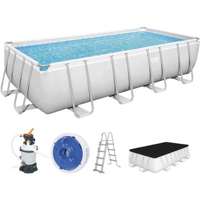 Bestway - Power Steel™ Frame Pool Komplett-Set mit Sandfilteranlage 488 x 244 x 122 cm, lichtgrau, Image