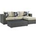 Sojourn 3 Piece Outdoor Patio Sunbrella® Sectional Set EEI-2384-CHC-BEI-SET