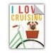 Trinx Beach Bums Pug Bicycle I Love Removable Wall Decal Vinyl in White | 36 H x 48 W in | Wayfair 8442FC7D20524EF0B37A15C29625A6D5
