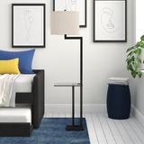 Latitude Run® Aahaan 64" Tray Table Floor Lamp Metal in Brown/White | 64 H x 16 W x 17.75 D in | Wayfair D1272045DE684A8FB8DCFFF032A8B276