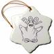 3dRose Haloween Ghost, 7,6 cm Schneeflocke Porzellan Ornament