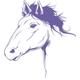 Indigos 4051095055778 Wandtattoo w616 Pferd 96 x 53 cm Wandaufkleber in 3 Größen, violett