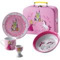 Mila 25006 Kinder Geschenk-Set Märchenprinzessin, 4-teilig Porzellangeschirr im Geschenkkoffer