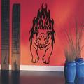 Indigos 4052166601306 Wandtattoo w991 Tiger Feuer Tribal Flammen Wandaufkleber 120 x 51 cm, braun