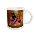 3dRose Tasse 6190 _ 2 Vintage Halloween Schwarze Katze, Tasse aus Keramik, 15-Ounce