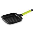 Fundix Castey 27 x 27 cm Nonstick Cast Aluminium Induction Grill Pan with Kiwi Removable Handle