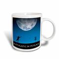 3dRose Putt Kunststoff in Seinen Platz 6 Silhouette von Frisbee Disc Golfer, unter The Moon Tasse, 15 oz, Keramik, weiß, 11,43 x 8,45 x 12,7 cm