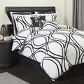 Lush Decor Triangle Home Fashions 18597 8-teilig Dimension Tröster Set, Kingsize, Weiß/Schwarz