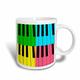 3dRose Fun Farben Piano Keys-Musical Art-Instruments Tasse, Keramik, Mehrfarbig, 11,43 x 8,45 x 12,7 cm