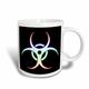 3dRose Biohazard Symbol Glowing auf Schwarzem Hintergrund Tasse, 15 oz, Keramik, Mehrfarbig, 11,43 x 8,45 x 12,7 cm