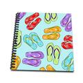 3dRose Colorful Flip Flop Print-Blue Background-Memory Buch 12 Zoll (DB 77540 _ 2), 30,5 x 30,5 cm