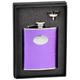 Visol "Violett Satin Leder Edelstahl Flachmann Geschenk Set, 6-Ounce, Violett