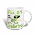 3dRose mit Lustigen Peeing Alien-für-Diabetes-Magic, Kaffeebecher, Keramik, Schwarz/Weiß, 10.16 cm x 7,62 x-Uhr