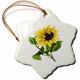 3dRose ORN 60502 _ 1 Giant Vintage Sunflower-Snowflake Ornament, Porzellan, 3 Zoll