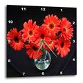 3dRose DPP 62074 _ 1 rot orange Gerberas in Vase Wand Uhr, 10 von 25,4 cm