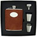 Visol "Jagd Leder Deluxe Flachmann Geschenk Set, 6-Ounce, braun