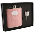 Visol Annabella Snake Skin Leatherette Flask Gift Set, 6-Ounce, Light Pink by Visol