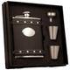 Visol "Roxanne Nieten Leder Deluxe Flachmann Geschenk Set, 6-Ounce, schwarz