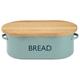 Typhoon Vintage Kitchen Brotkasten mit Wende Steckplatine Deckel, Edelstahl, Blau, 42,5 x 26 x 16 cm