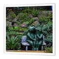 3dRose HT 165331 _ 1 A Set Frosch Statuen, sitzen auf Einer Garten Bench-Iron auf Heat Transfer Papier Für weiß Material, 8 20,3 cm