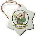 3dRose ORN 103198 _ 1 Funny Worlds Greatest Game Show Host Cartoon-Snowflake Ornament, 3 Zoll, Porzellan