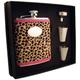 Visol "Cheetah Leder Fläschchen Geschenk Set, 6-Ounce, Pink