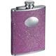 Visol Carolina Glitter Flask with Oval Engraving Plate, 6-Ounce, Purple by Visol