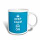 3dRose Keep Calm and Carry on, Hobby oder Skiier, lustiges Motiv, Blau, für Ski, Tasse aus Keramik, Weiß, 15,2 x 12,7 cm 8.4499999999999993