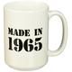 3dRose Made in 1965 Funny Geburtstag Geburt Text Fun schwarz Bday Stempel mit Jahr You Were Born Humor Tasse, 15 oz, Keramik, weiß, 11,43 x 8,45 x 12,7 cm