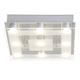 Brilliant Sao Paulo LED Deckenleuchte 30x30cm quadratisch chrom/weiß-transparent Glas 1440 Lumen, LED integriert