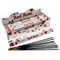 Tulasi Red Rose Räucherstäbchen, Duft rote Rose, 15 Stück pro Pack, 12 Pack