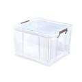 Whitefurze Allstore Container mit Rot Klemme, Kunststoff, natur, 48 Liter